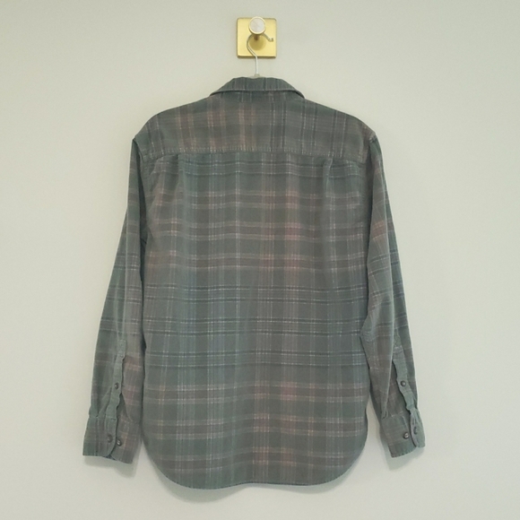 Tommy Bahama Men Plaid Corduroy Button Down Shirt Medium Green Long Sleeve Trail - Picture 4 of 11